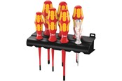 Gereedschap - Wera 160 iS/7 Rack Screwdriver set Kraftform Plus Series 100 single-pole phase tester and rack. With reduced Blade diameter 7 pieces - 5006480001