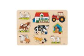 Houten speelgoed - Goki Wooden Bubble Puzzle Farm - 57908