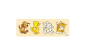 Houten speelgoed - Goki Wooden Bubble Puzzle Dog Duck Rabbit Cat - 57866