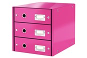 Archivering & Opslag - Leitz Click & Store WOW Ladekast (3 laden) Roze - 60480023