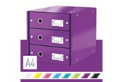 Archivering & Opslag - Leitz Click & Store WOW Ladekast (3 laden) Paars - 60480062