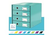 Archivering & Opslag - Leitz Click & Store WOW Ladekast (4 laden) Ijsblauw - 60490051