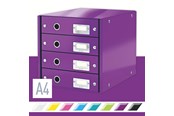 Archivering & Opslag - Leitz Click & Store WOW Ladekast (4 laden) Paars - 60490062