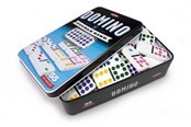 Bordspellen, Kaartspellen & Dobbelspellen - Tactic D9 domino in Tin with window multi (ENG/PL/F) - 53914