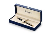 Schrijf- en tekengerei - Waterman Hémisphère Ballpoint Pen | Gloss Black with 23k Gold Trim | Medium Point | Blue Ink | Gift Box - S0920670