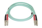 Netwerk - kabel - StarTech.com Aqua OM4 Duplex Multimode Fiber Optic Cable - 100 GB - 50/125 - LSZH - LC/LC - 1 m - Netwerk cable - 1 m - aqua - Blauw - 1m - 450FBLCLC1