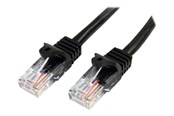 Netwerk - kabel - StarTech.com 5m Zwart Cat5e / Cat 5 Snagless Patch Cable 5 m - patch cable - 5 m - Zwart - Zwart - 5m - 45PAT5MBK