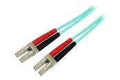 Netwerk - kabel - StarTech.com 1m LC Fiber Optic Cable - 10 Gb Aqua - MM Duplex 50/125 - LSZH - patch cable - 1 m - aqua - Blauw - 1m - A50FBLCLC1