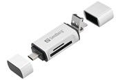 Geheugenkaart - adapter en kaartlezer - Sandberg Kaartlezer USB-C+USB+MicroUSB - 136-28