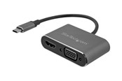 Beelscherm- en tv-kabel - StarTech.com USB-C Aan VGA and HDMI AV / multimedia paneel - Aluminum - USB-C MultiPort - Extern Video AV / multimedia paneel - IT6222 - Ruimte Grijs - CDP2HDVGA