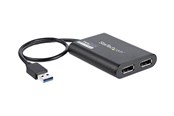 Beelscherm- en tv-kabel - StarTech.com USB Aan Dual DisplayPort adapter - 4K 60Hz - USB 3.0 (5Gbps) - Extern Video AV / multimedia paneel - DisplayLink DL-6950 - Zwart - USB32DP24K60