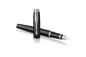 Schrijf- en tekengerei - Parker IM Fountain Pen | Zwart Lacquer with Chroom Trim | Gemiddeld Nib with Blauw Inkt Refill | Gift Box - 1931651