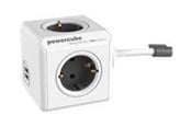 Voedingskabel (extern) - PowerCube Extended USB 1.5 meter (Type F) - Grijs - 1406GY/DEEUPC