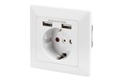 Mobiel - Adapters & Opladers - DIGITUS Socket with 2 USB ports - DA-70613