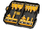 Boren en bits - Dewalt 12 Piece Router Bit Set - 8mm Shaft - + Storage Box With Transparant Cover - DT90016-QZ