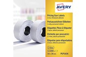 Papier, fotopapier en etiketten - Avery Labels on roll for 2 lines pricing gun up to 18 digits permanent white - PLP1626