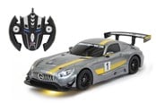 Op afstand bedienbaar - Jamara Mercedes AMG GT3 1:14 transformable 2.4GHz grey - 410028