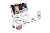 Blu-Ray - dvd-speler - Lenco DVP-910PK - Portable 9" DVD player with USB headphones and mounting bracket - Pink/White - DVP910PINK