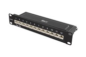 Accessoires - Deltaco 10-PATCH15 10" patch panel 12xRJ45 Cat6a STP 10Gbps metal black - 10-PATCH15