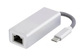 Netwerk-adapter (netwerkkaart, printserver, enz.) - Deltaco USB C Network Adapter Gigabit RJ45 white - USBC-1080