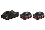 Accu & Oplader - Bosch Professional Blauw bosch 18v Batterij pack 2x4.0ah w/charger - 1600A019S0