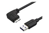 USB-kabel - StarTech.com Slim Left-Angle Micro USB 3.0 Cable - M/M - USB 3.1 Gen 1 - USB cable - 50 cm - USB3AU50CMLS