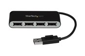 USB hub - StarTech.com 4-Port Portable USB 2.0 Hub with Built-in Cable - hub - 4 ports USB hub - 4 - Zilver - ST4200MINI2