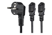 Voedingskabel (intern) - StarTech.com C13 Power Cord - Schuko to 2x C13 - Y Splitter Power Cable - power cable - 2 m - PXT101YEU2M