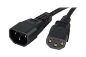 Voedingskabel (extern) - StarTech.com Standaard Computer Stroom Cord Extension C14 Aan C13 - Stroom Verlengkabel - 1 m - PXT1001M