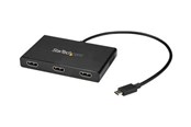 Beelscherm- en tv-kabel - StarTech.com 3-Port USB-C Aan HDMI MST Hub - 4K Multi-Monitor Video splitter - Extern Video AV / multimedia paneel - STDP4320 - Zwart - MSTCDP123HD
