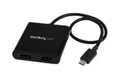 Beelscherm- en tv-kabel - StarTech.com 2-Port USB-C Aan HDMI MST Hub - 4K Dual Monitor Splitter - Extern Video adapter - Zwart - MSTCDP122HD
