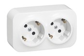 Schakeleenheden - Legrand German std socket 2x2p+e forix - with shutters - ip 2x - 16 - 782423