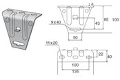 Trays, railkoker en bevestigingen - Wibe Ceiling bracket 5 hdg - 718640