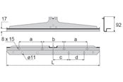 Trays, railkoker en bevestigingen - Wibe Ondersteuningsbeugel 3/300 hdg - 720763