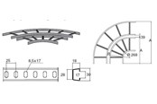 Trays, railkoker en bevestigingen - Wibe 90 bend 15-200 interior hdg - 716067