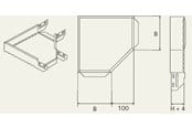 Trays, railkoker en bevestigingen - Wibe Hoekstuk 90 500mm - CSU36065002