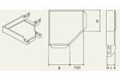 Trays, railkoker en bevestigingen - Wibe Corner piece 90 300mm - CSU36063002