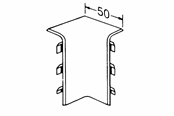 Trays, railkoker en bevestigingen - Tehalit Interne hoek sl 20051 m 5551 parelwit - M5551PH