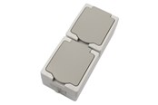 Schakeleenheden - VAERK Switch double ip54 vertical grey - 9-813-0