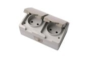 Schakeleenheden - Elworks Switch double ip54 horizontal grey - 9-814-0