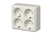 Schakeleenheden - ABB Stopcontact Schuko 4-gaats schroefloos term - 2TKA001001G1
