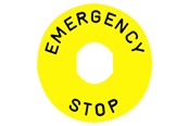 Drukknoppen en signaalapparaten - Schneider Electric E. stop legend plate - ZBY8330