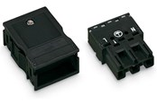 Kabels en draden - WAGO Plug with strain relief housing 3-pole Zwart - 770-113