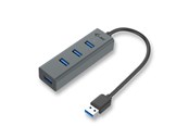 USB hub - I-Tec USB 3.0 Metaal Passive HUB USB hub - 4 - USB 3.2 - Grijs - U3HUBMETAL403