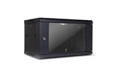 Rackkoffers - Inter-Tech SMA-6406 Wall Mounted Rack 6U 450mm Load up to 30Kg Glass Door Black RAL9005 - 88887252