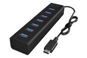 USB hub - ICY BOX Hub 7-Port USB 3.0 IB-HUB1700-C3 USB hub - 7 - USB 3.2 - Zwart - IB-HUB1700-C3