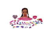 Pop, teddybeer en materiaal - Happy Friend Make Up & Hairstyling Head Brown Hair B/O - 504403