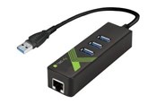 Netwerk-adapter (netwerkkaart, printserver, enz.) - IC INTRACOM techly USB3.0 Gigabit Ethernet Adapter Converter with 3-Port Hub - IDATA-USB-ETGIGA-3U2