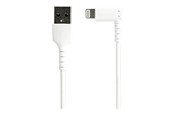 Beelscherm- en tv-kabel - StarTech.com 1m/3.3ft Angled Lightning to USB Cable - MFI Certified - White - Lightning cable - Lightning / USB - 1 m - RUSBLTMM1MWR