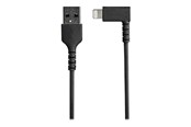Beelscherm- en tv-kabel - StarTech.com 2m 6.6ft Angled Lightning Aan USB-kabel - MFI Certified - Zwart - Lightning cable - Lightning / USB - 2 m - RUSBLTMM2MBR